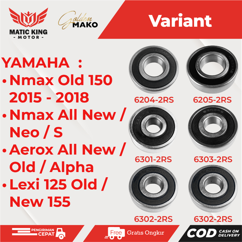 Jual Golden Mako Paket Bearing Laher Lahar Gigi Rasio Gardan Mio J Soul ...