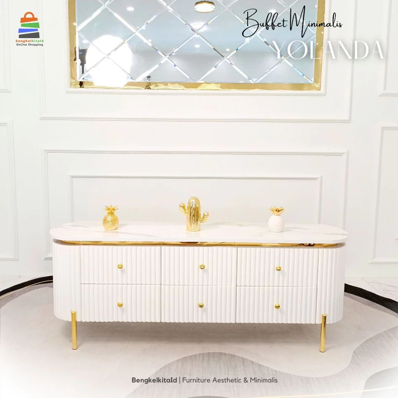 Meja TV Minimalis Yolanda| TV Cabinet I Bupet TV minimalis Modern | Lemari Modern Mewah| Meja Salur
