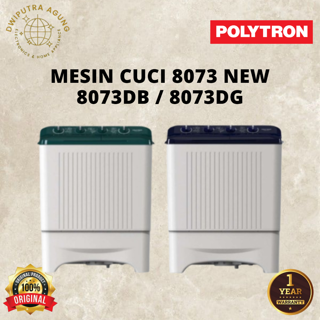 Jual MESIN CUCI 2 TABUNG POLYTRON 8 KG TWIN TUB PWM 8073 / PWM-8073DG ...