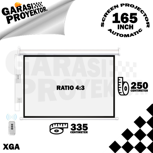 Jual Layar Proyektor Gantung Otomatis 165 inch | ratio 4:3 | Screen ...