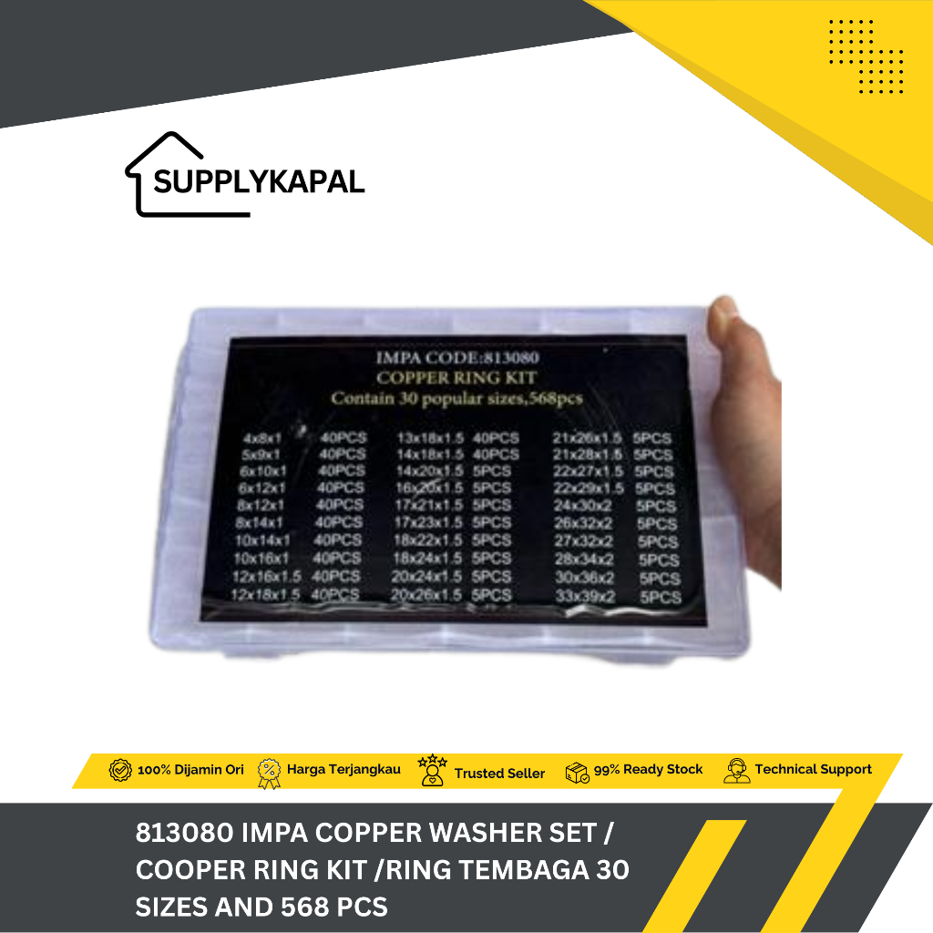 Jual 813080 IMPA Copper Washer Set / Cooper Ring Kit /Ring Tembaga 30 ...