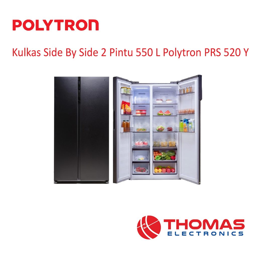 Jual Kulkas 2 Pintu Side By Side 550 Liter Polytron PRS520Y PRS 520 Y ...