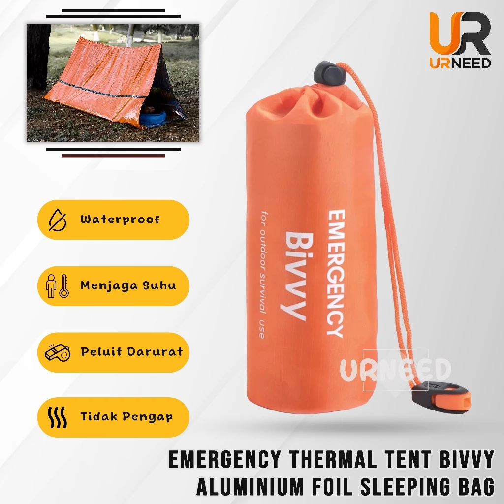 Emergency Tent Bivvy Aluminium Foil 240 cm x 150 cm Emergency Blanket Termal Survival
