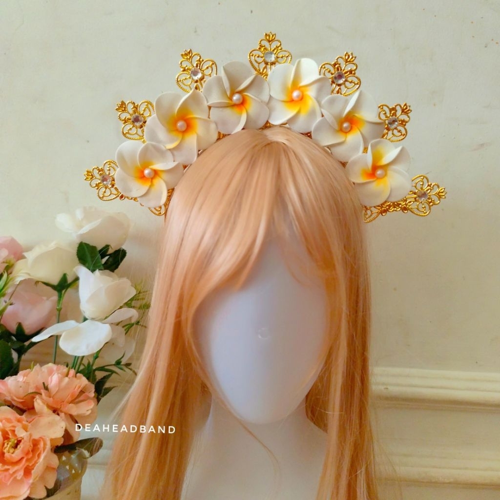 Jual Bando mahkota bunga kamboja mutiara kipas bando tari bando adat ...