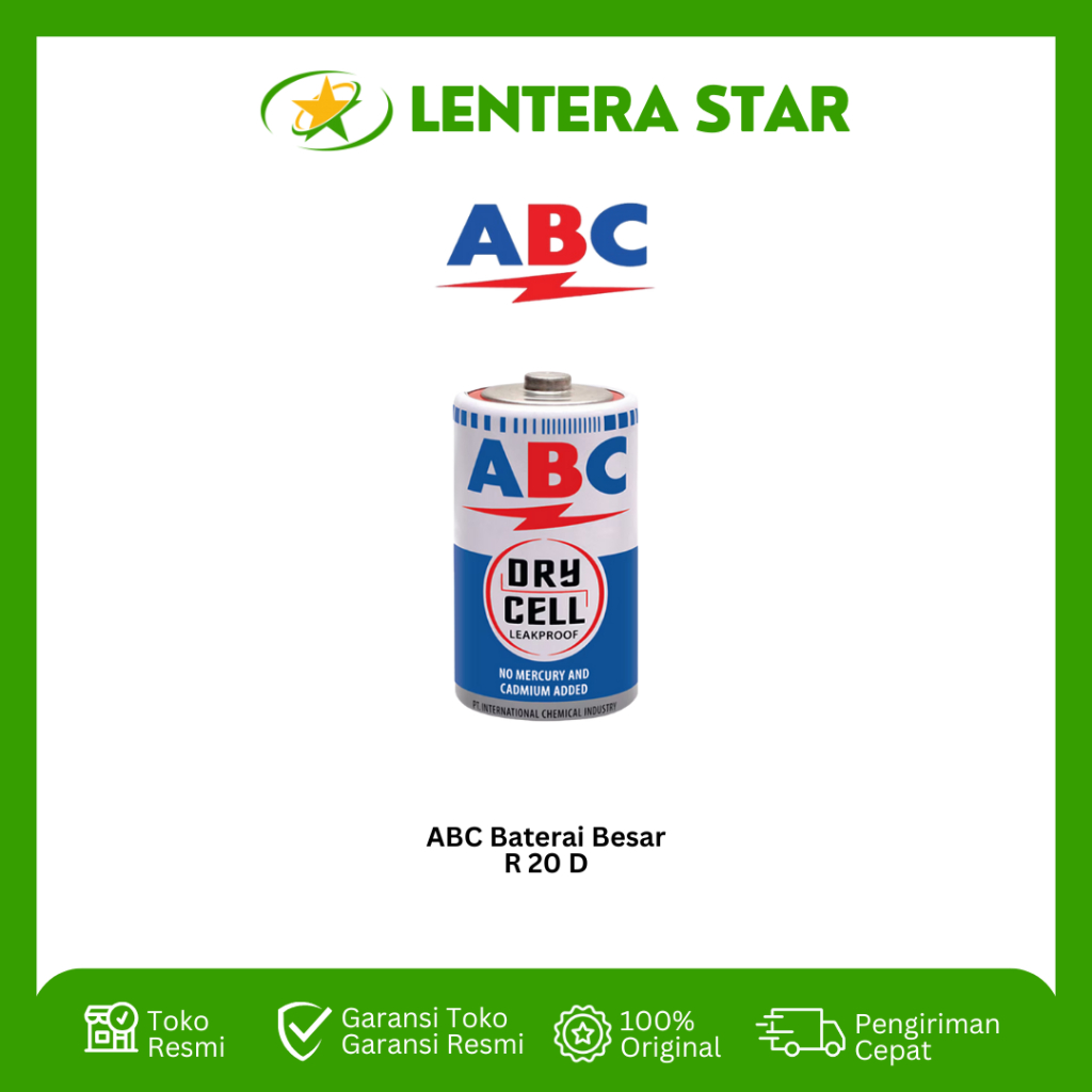 Jual Baterai ABC Besar R 20 D BATTERY BATERAI BATU BATERE ABC R20 SIZE ...