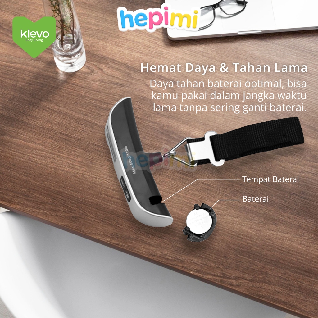 Jual KLEVO SCAIL Timbangan Koper Bagasi Digital 50 Kg LED Display ...