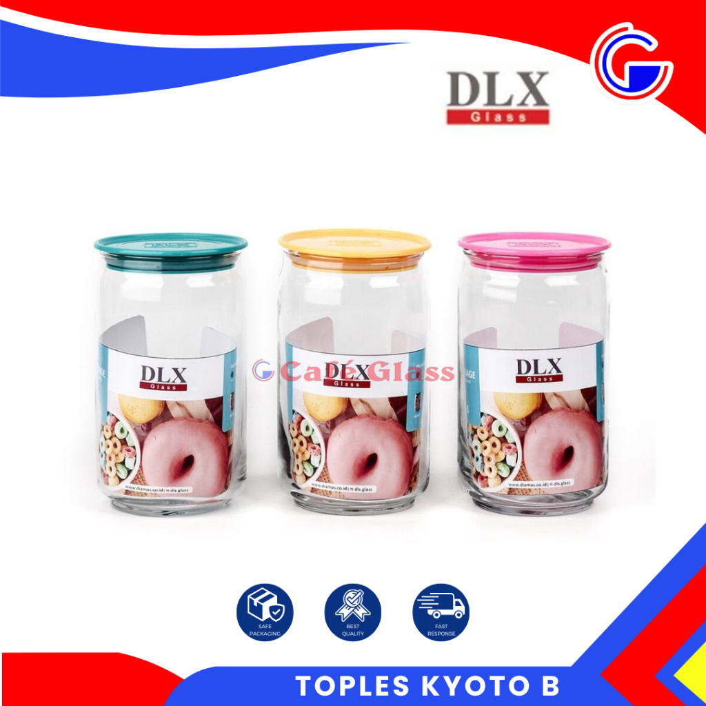 Toples Kaca Dlx Kyoto B I Toples Kaca Serbaguna I Toples Penyimpanan I Toples 1000Ml
