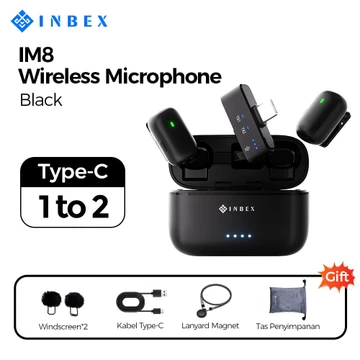Siap INBEX M8 IM4 Microphone Wireless Lavalier Bluetooth Youtuber Nirkabel Mic Clip On Audio