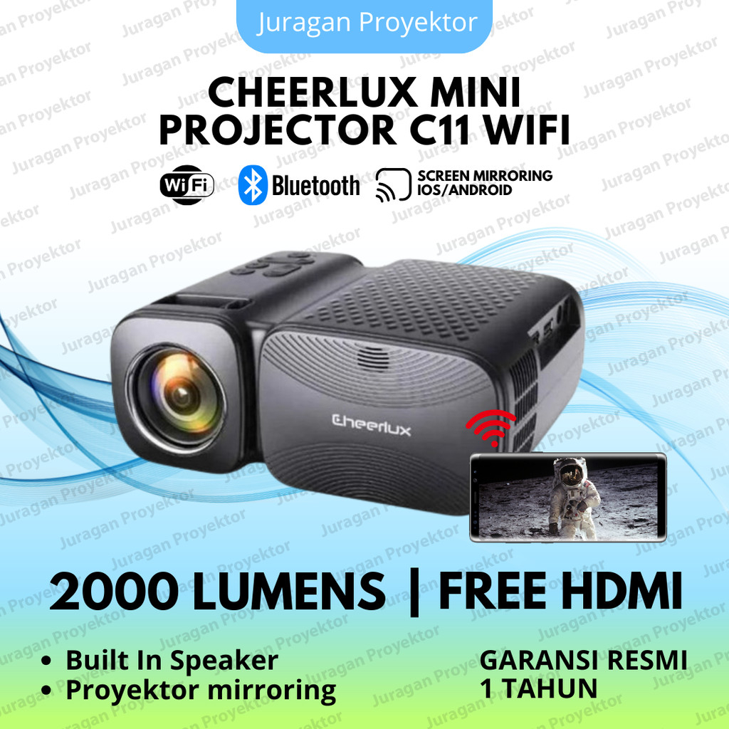 Jual Proyektor CHEERLUX C11 WIFI 2000 Lumens | Proyektor Wifi Bluetooth ...