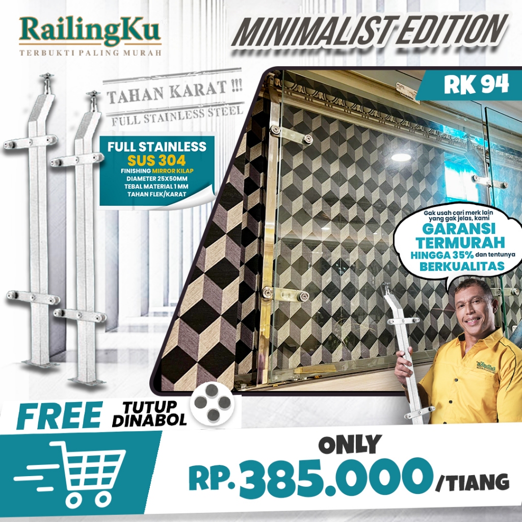 Jual (NEW) Railing Tangga Stainless Minimalis Tiang Railingku RK 94 ...
