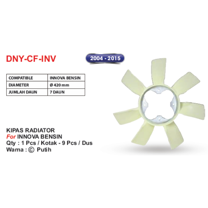 Jual DNY CF KIPAS RADIATOR FOR INNOVA BENSIN (2004-2015) | Shopee Indonesia