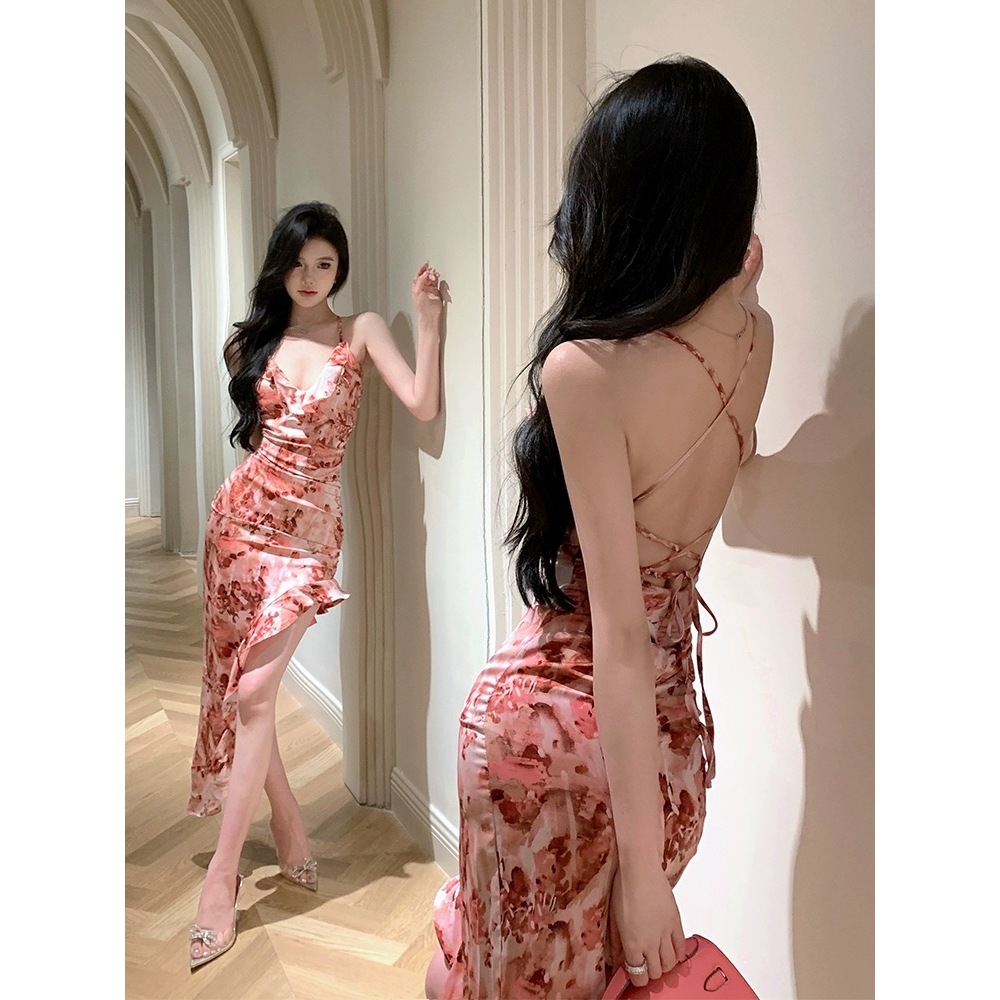 Jual sexy wanita dress korean style party midi Serut Pas Body prom tanpa  lengan terbaru 2024 dress pantai Serut backless midi dress | Shopee  Indonesia