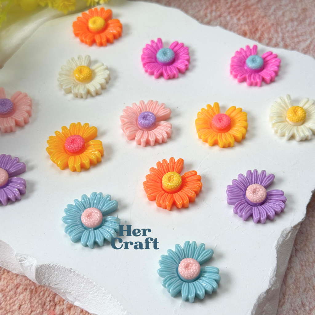 Jual hercraft - resin bunga daisy - isi 14pc | Shopee Indonesia