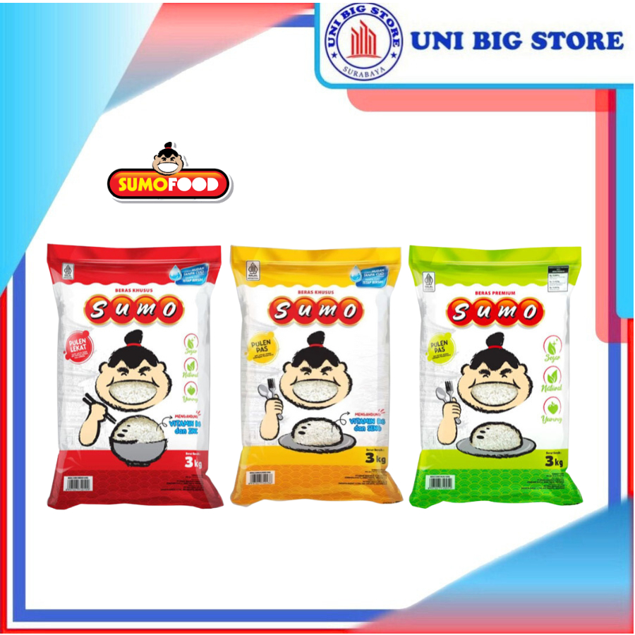 Jual Beras Premium Sumo Kuning - Merah - Hijau 3 kg Super Rice | Shopee ...
