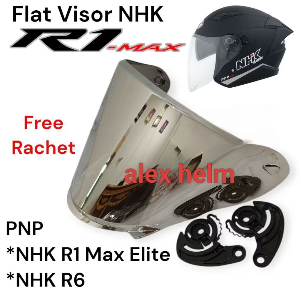 Jual Kaca Flat Visor NHK R1 Max Elite PNP NHK R6 Free Rachet | Shopee ...
