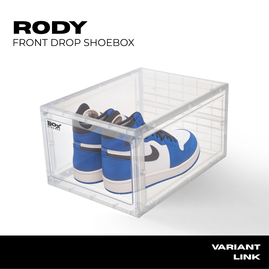 Jual BOXSTORAGE「Rody」Sneakers Box Front Drop Hard ABS Transparent for ...