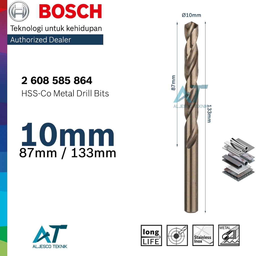 Jual BOSCH MATA BOR HSS-CO 10MM 10 MM - HSS COBALT – MATA BOR STAINLESS ...