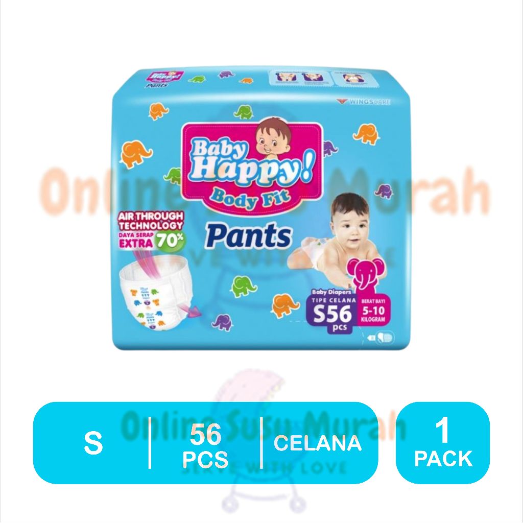 BABY HAPPY PANTS M48 L42 XL38 S56 XXL34 POPOK CELANA JUMBO PPKS