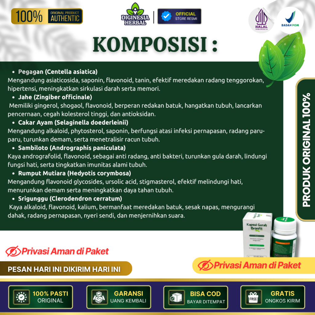 Jual Kapsul Gurah Bronfit Obat Herbal Alami - Obat Bronkhitis asma, TBC ...