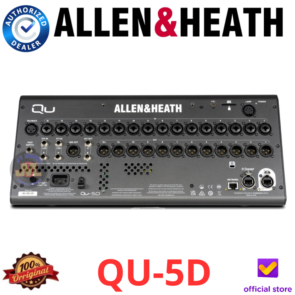 Jual Allen & Heath QU-5 / QU-5D Dante 16-Channel Digital Mixer Original ...
