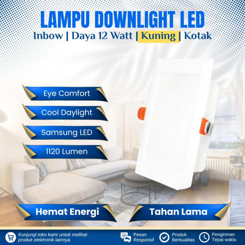 Jual LAMPU DOWNLIGHT LED INBOW 12 WATT CAHAYA KUNING MITSUYAMA KELVIN ...