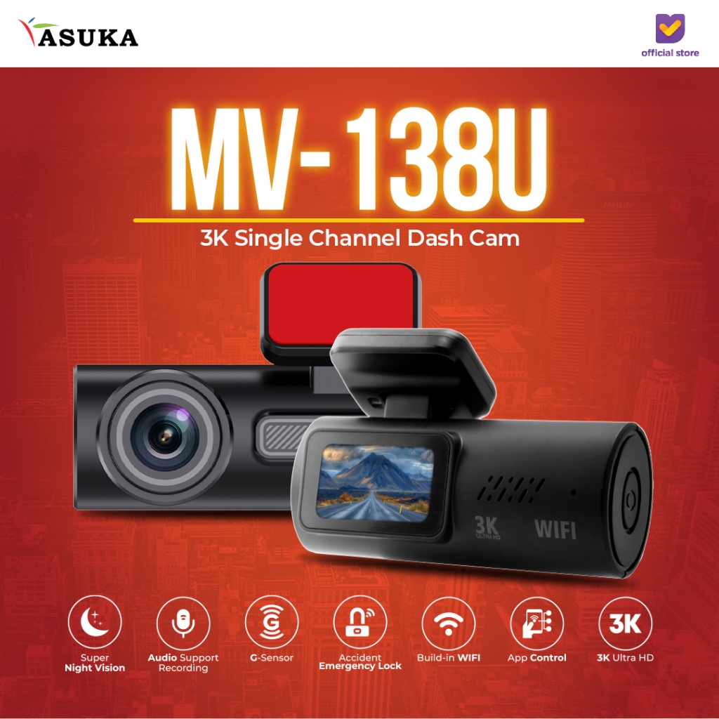Jual Mirai Vision Dashcam MV 138U DVR 3K Single Channel | Shopee Indonesia