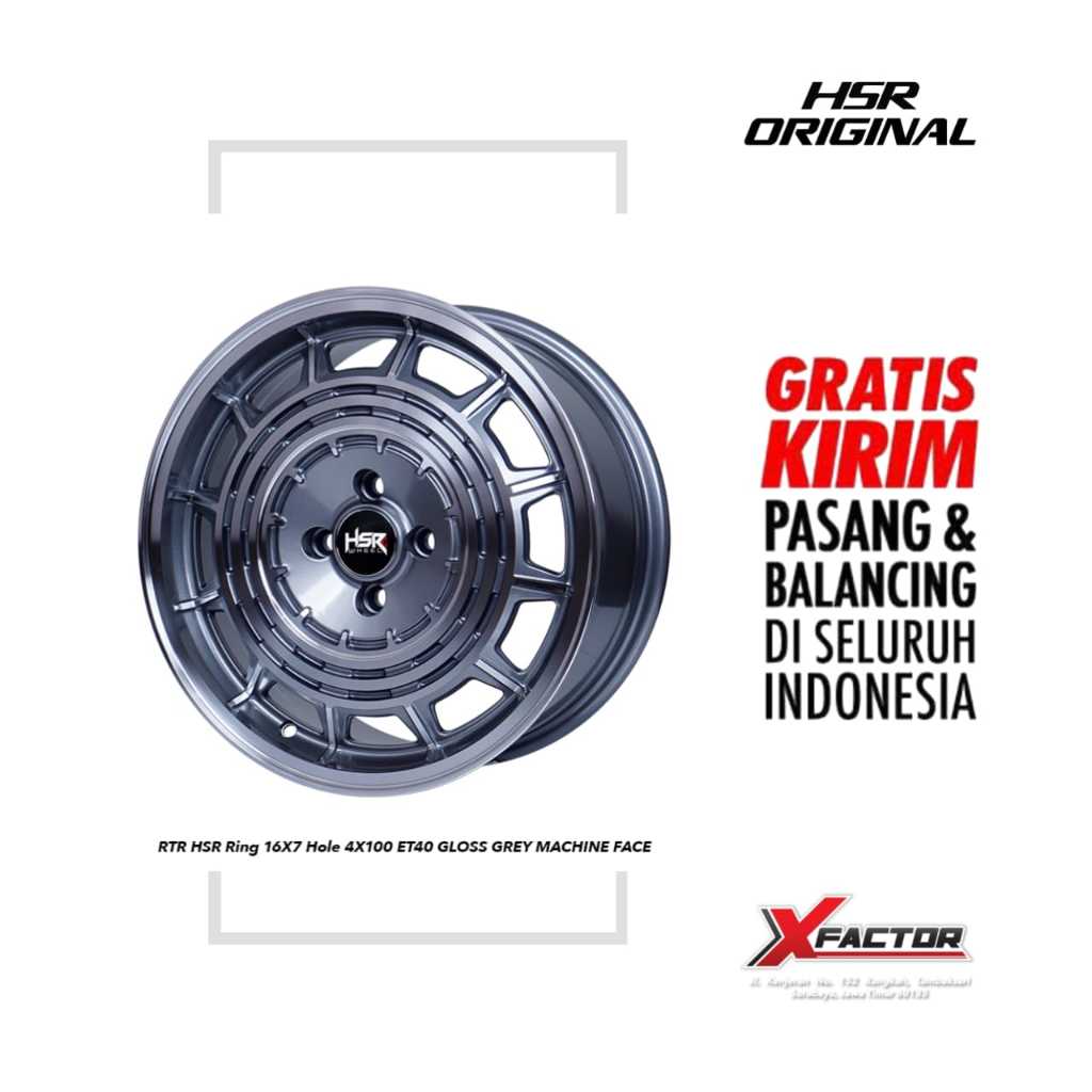 Jual VELG MOBIL HSR R16 HSR RTR R16X7 H4X100 ET40 GGMF | Shopee Indonesia