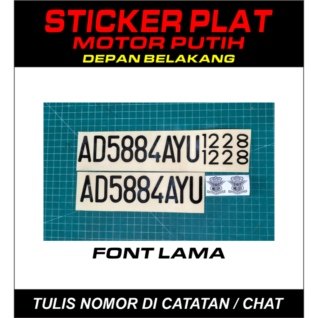 Jual STICKER PLAT NOMOR MOTOR REFLEKTIF, Satu Pasang(Depan/Belakang ...