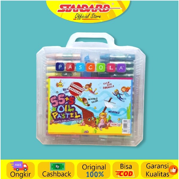 Standard - Pascola Oil Pastel 55 + 5 / Set ( Crayon / Pewarna / Coloring )