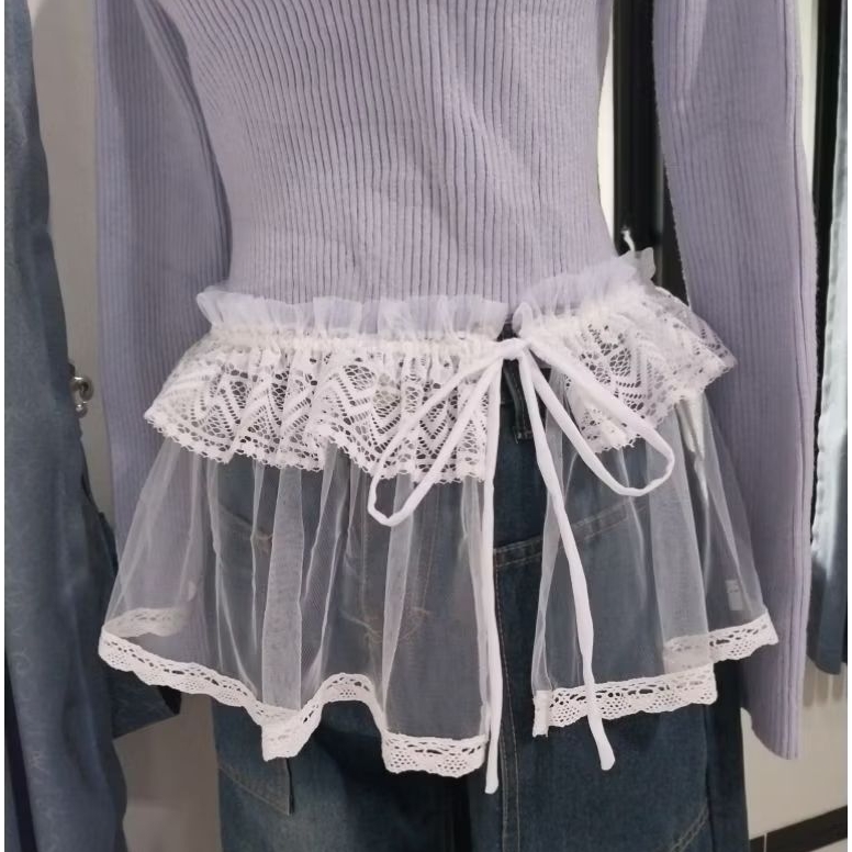 Jual Cyroo lace skirt layer white ||fashion wanita|| for daily and ...