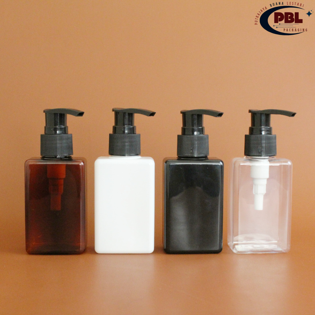 Jual Botol Kotak 100ml Varian Warna / Botol Pump 100ml - Tutup Pump ...