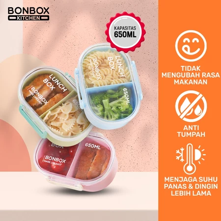 Kotak Bekal Oval 2 Kompartemen