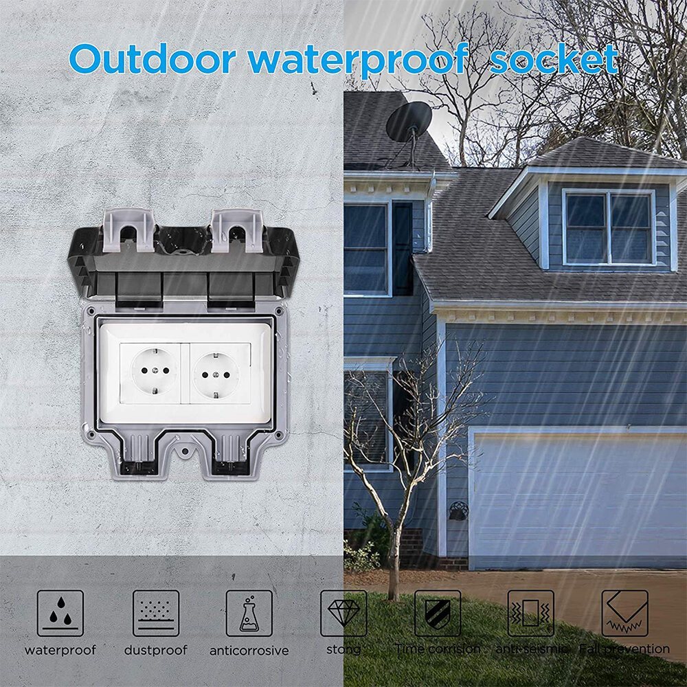 Jual NEW UPDATE Waterproof Outdoor Socket | EU Standard IP66 Rated ...