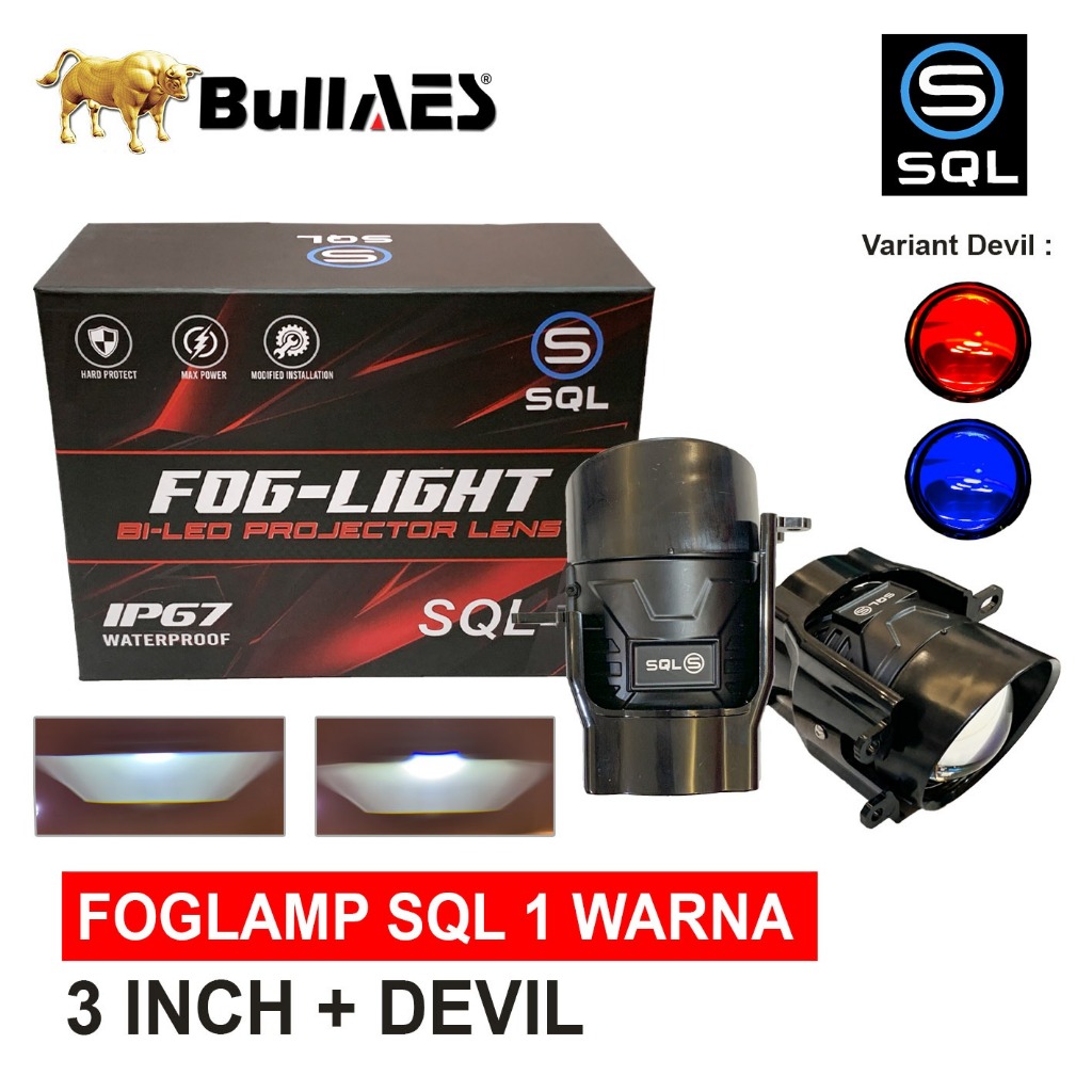 Jual Foglamp Biled Foglight Bilaser 3 Inch SQL Bluelens 1 Warna With ...