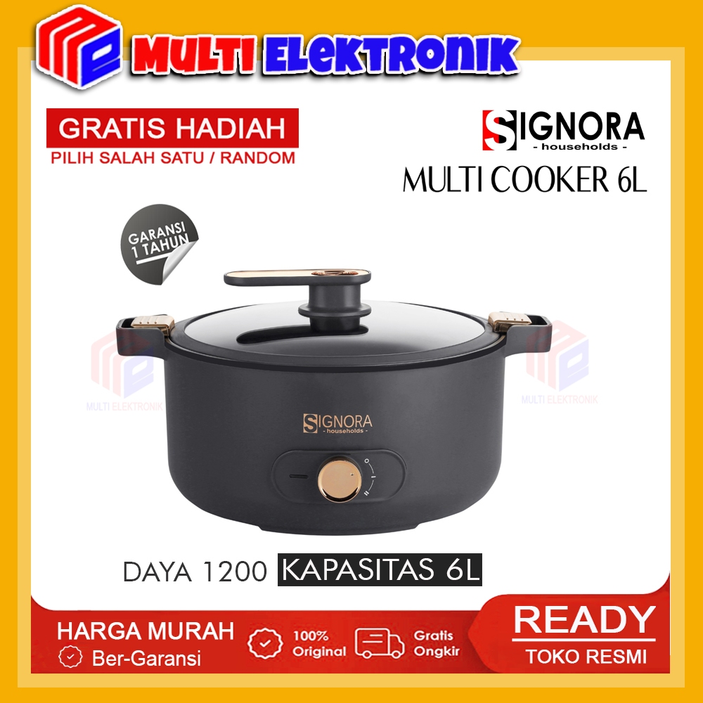 Jual SIGNORA Multi Cooker Alat Masak Serbaguna Kapasitas 6 Liter Free ...