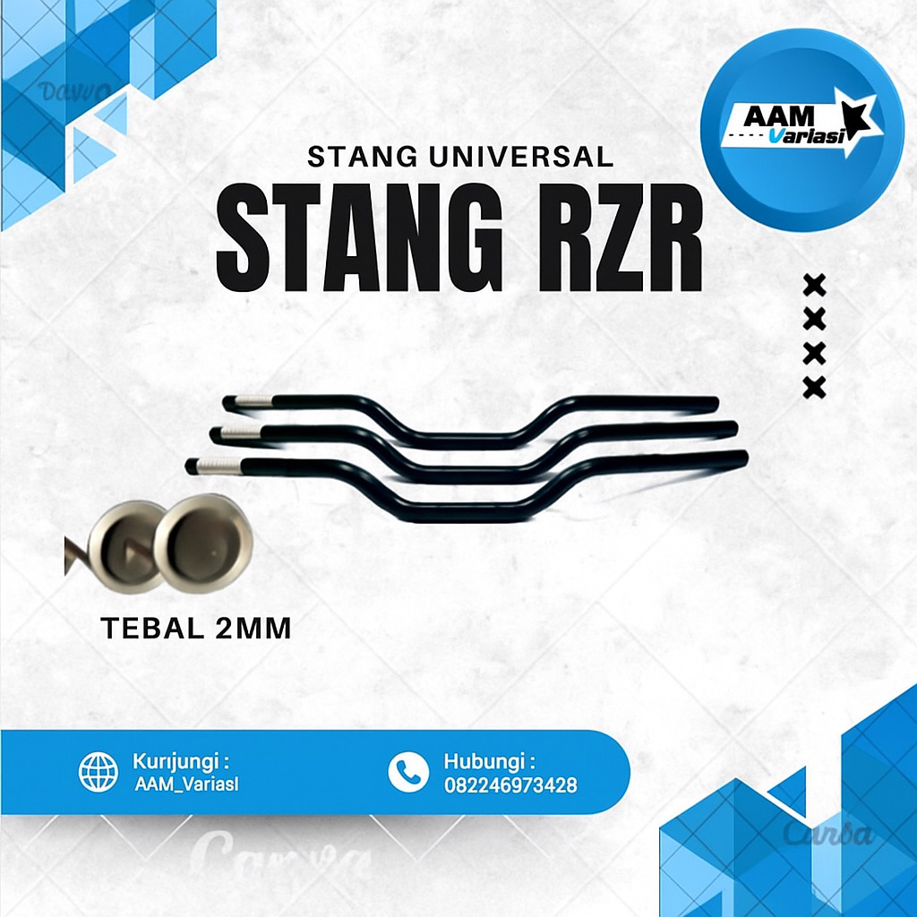 Jual STANG STIR FATBAR RZR DENGAN LUBANG DRAT JALU WARNA HITAM bahan ...