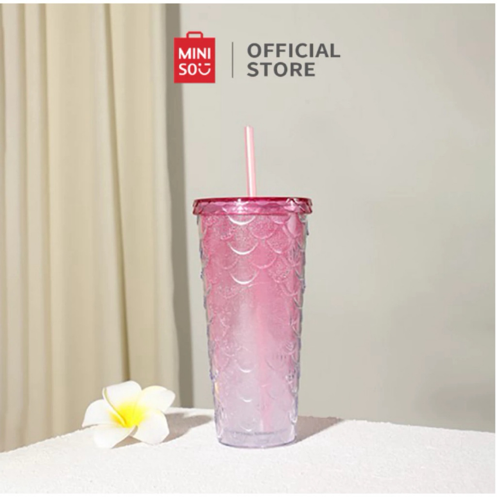 Jual Miniso Fish Scale Tumbler 700ml / Botol minum plastik tumbler ...