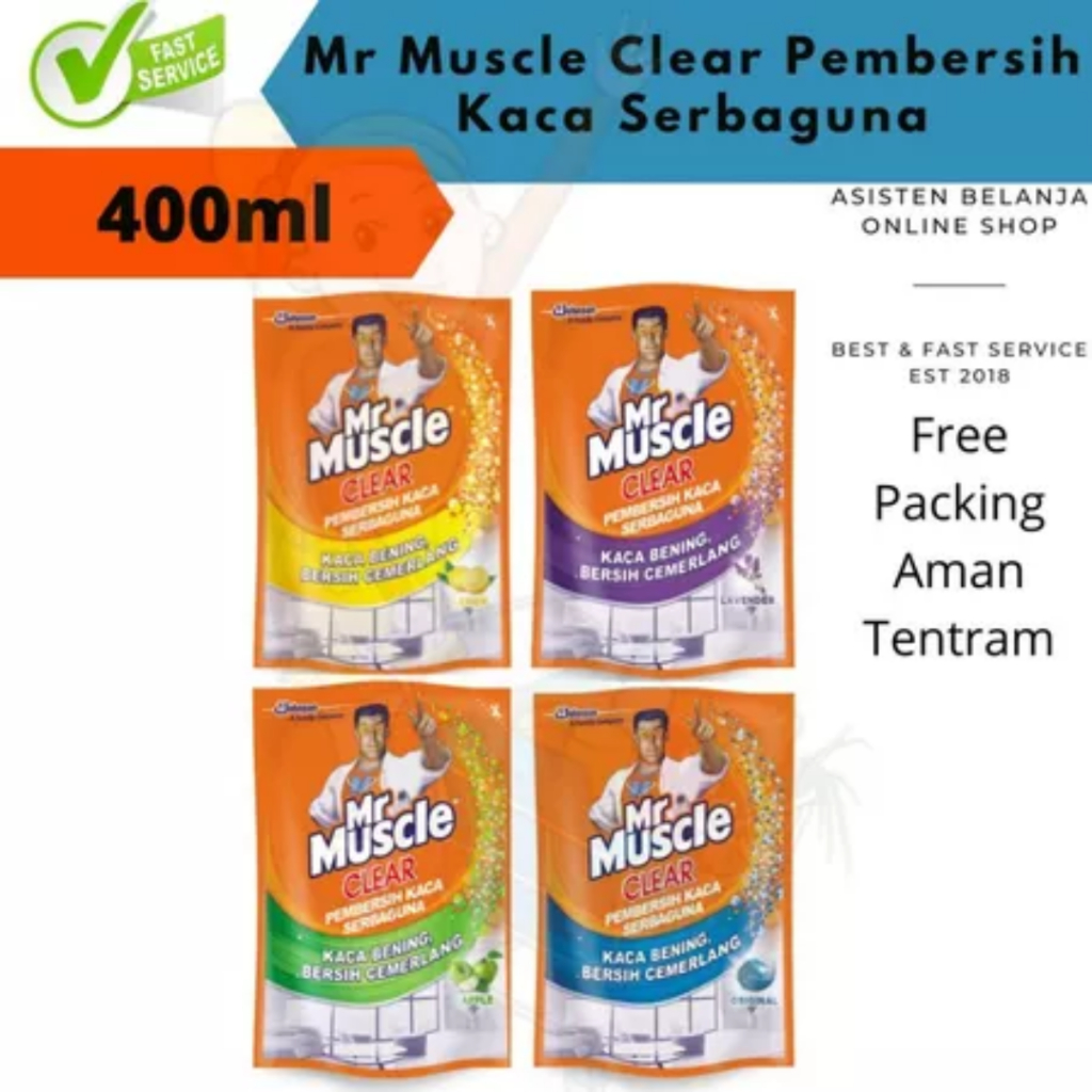 Jual MR MUSCLE Clear Pembersih Kaca Serbaguna Original 400ml 400 ml ...