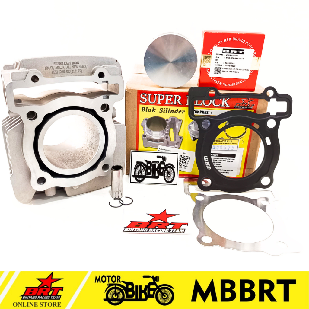 Jual BLOK SET DC DOUBLE COOLER PISTON CASTING 62MM BRT NMAX AEROX LEXI ...