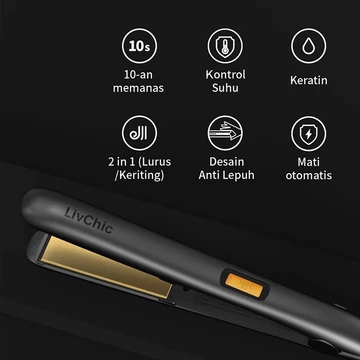 LivChic 2IN1 Catok Rambut Untuk Meluruskan Dan Keriting LS303 Ringan Alat Pengeriting