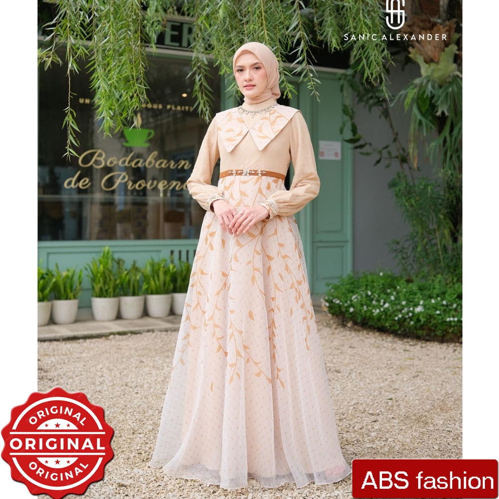 Jual Sanic Alexander Ahza Dress Nude color, Baju pesta muslimah mewah ...