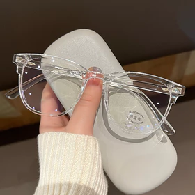 JEW Kacamata Anti Cahaya Biru Transparent Frame Optik Anti Radiasi Komputer WanitaOutdoor