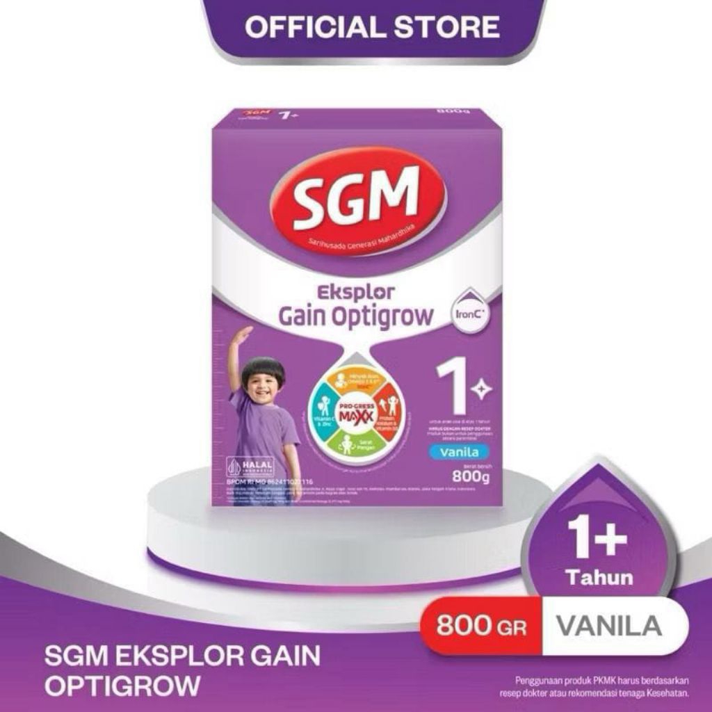 Jual SGM OPTIGROW 1 PLUS UKURAN 800 GRAM(FREE PACKING BUBBLE) | Shopee ...
