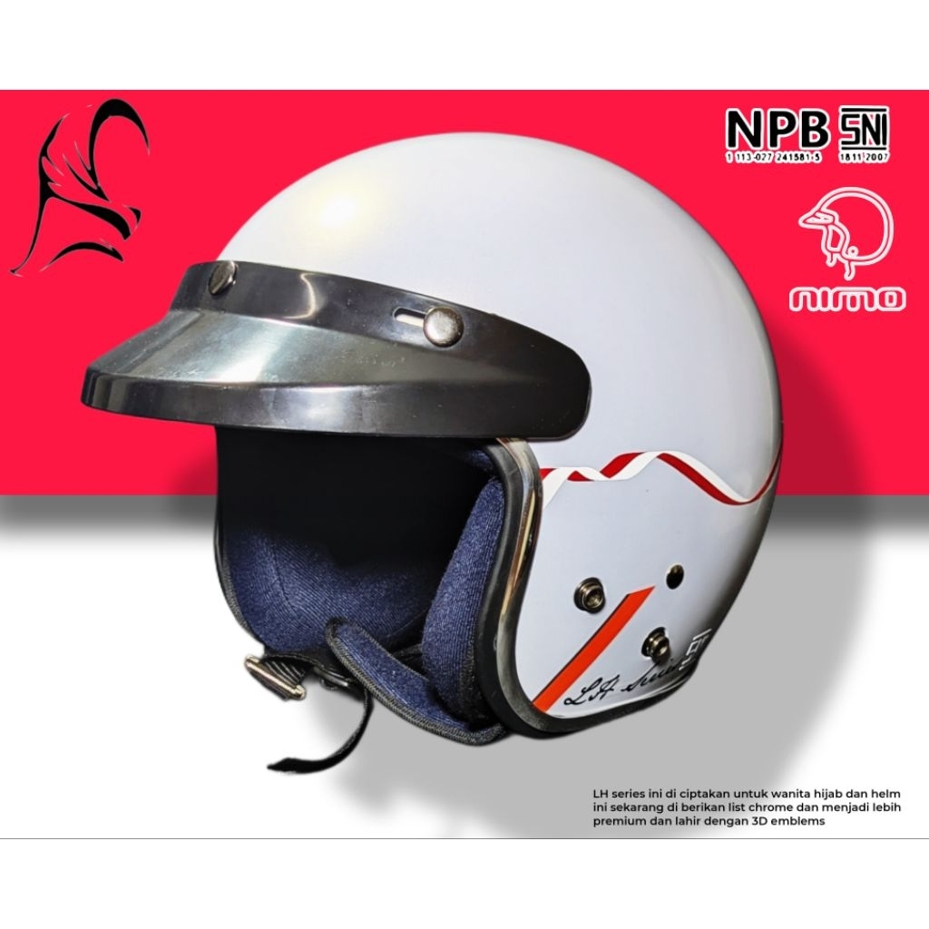 Jual Helm Bogo Nimo LH Series Wanita Hijab Premium SNI Lis Chrome Free ...
