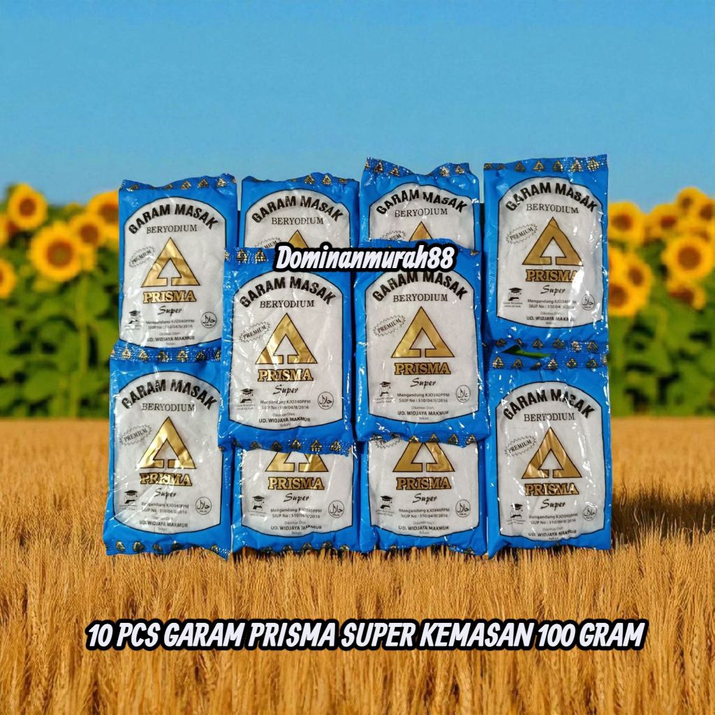 Jual 10 PCS GARAM DAPUR CAP PRISMA SUPER KEMASAN 100 GRAM / GARAM ...