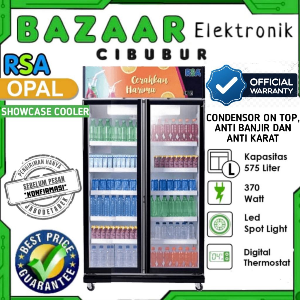 Jual RSA Showcase / Display Chiller Cooler 2 pintu OPAL kulkas 2 pintu ...