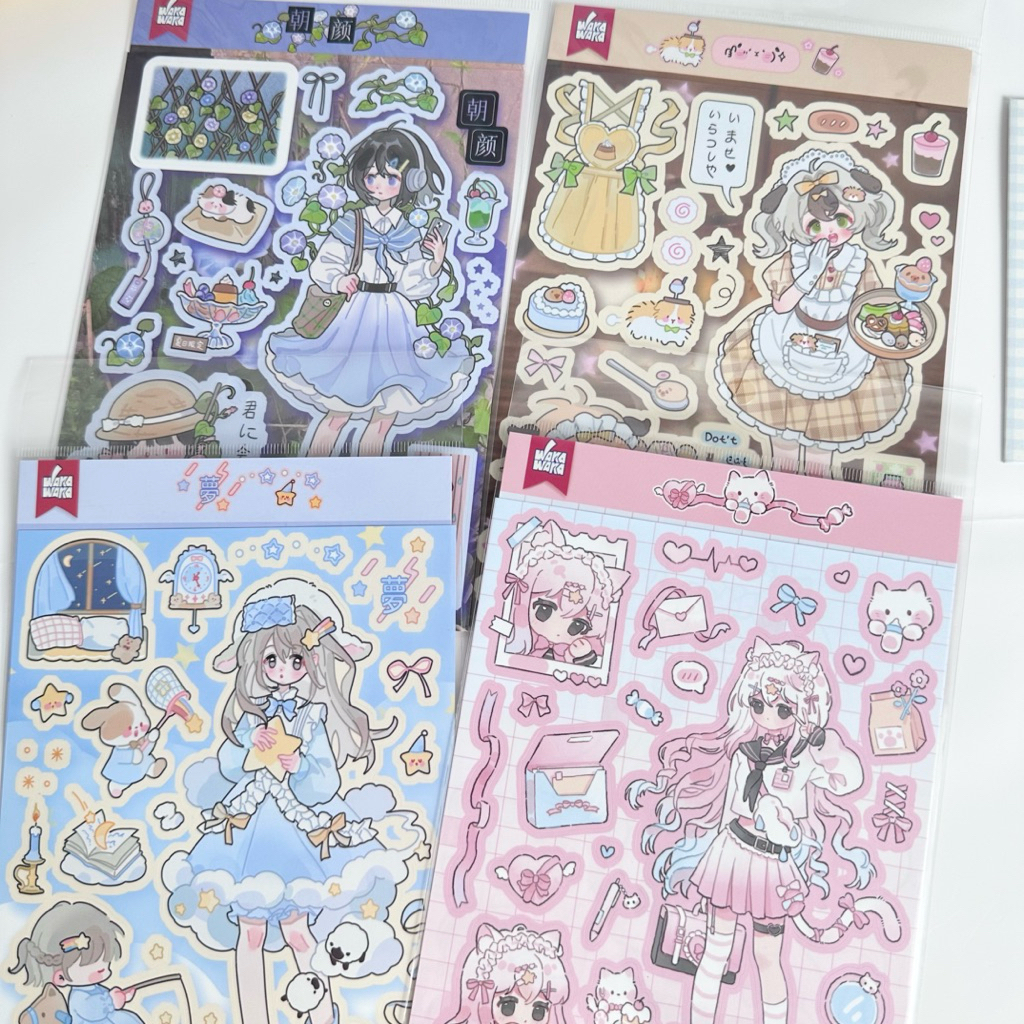 Jual sticker deco wk anime girl matte dekorasi journal readystock B2825 ...