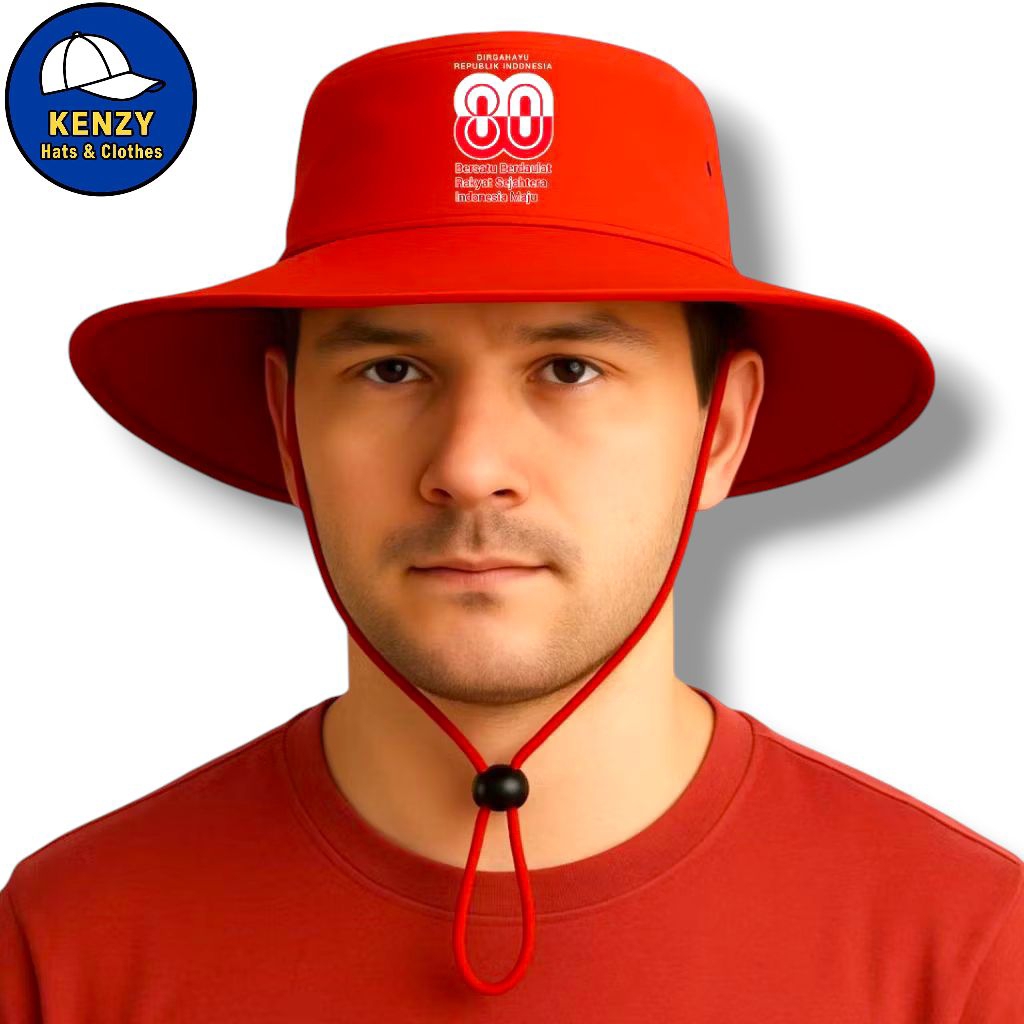 Jual COD Topi Rimba Logo Resmi HUT RI Ke-80 - Topi Rimba Dewasa - Topi ...