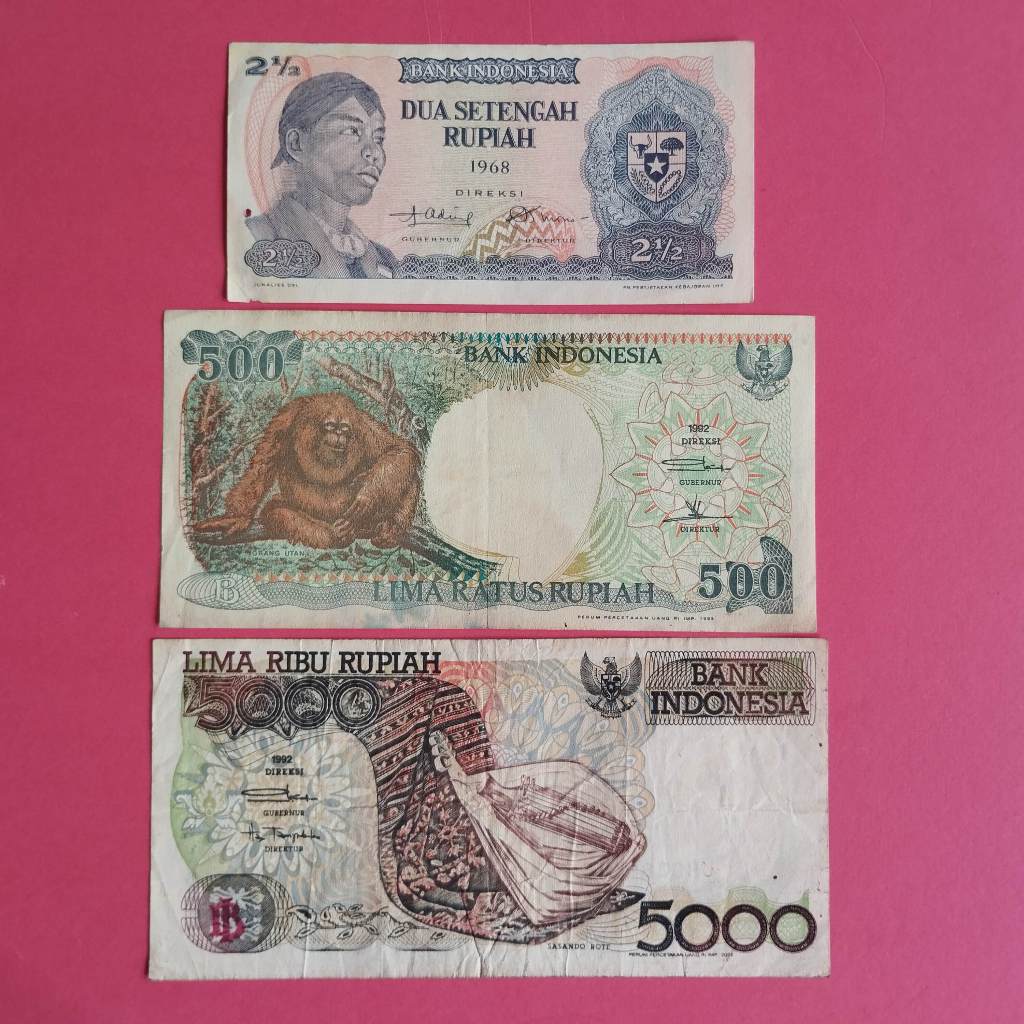 Jual Uang Kuno Kertas Rp 2,5, Rp 500 Dan Rp 5000 UK 021 | Shopee Indonesia