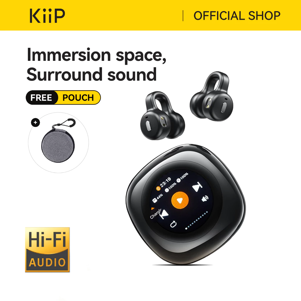 KiiP Wireless OWS DTH8 Smart Headset Bluetooth Earphone TWS Digital Display SD Card